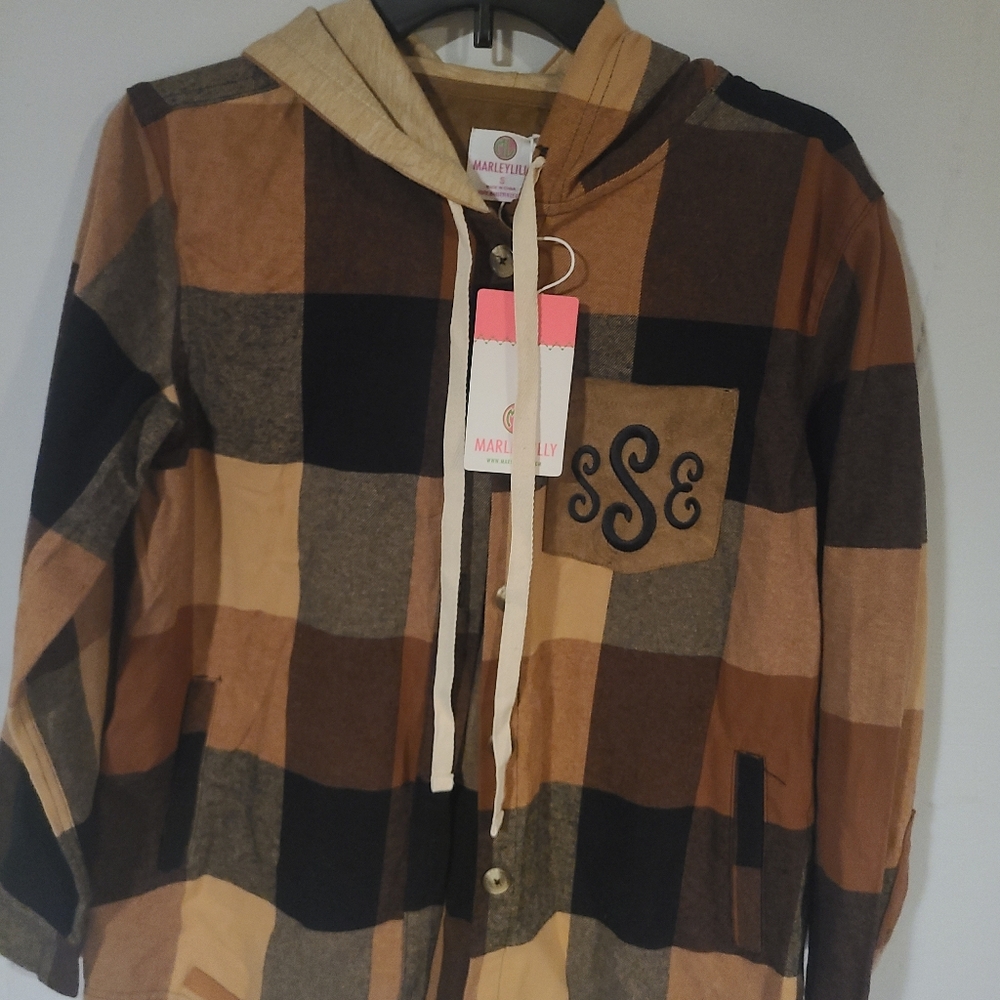 Plaid Hooded Jacket with Monogram